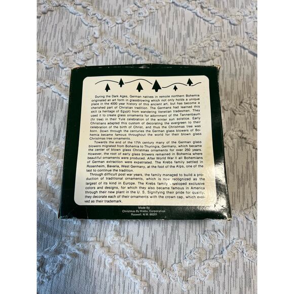 Vintage Christmas By Krebs Glass Ball Ornaments Red, Green and Gold, set of 4 - Picture 2 of 7